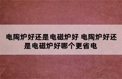 电陶炉好还是电磁炉好 电陶炉好还是电磁炉好哪个更省电